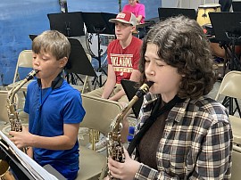Intermediate Band rehearsal.