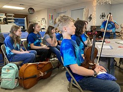 Waiting to perform for a local music guild.
